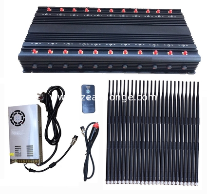 Indoor Remote Control Mobile Phone Signal Jammer Radius 40m 22 Omnidirectional Antennas